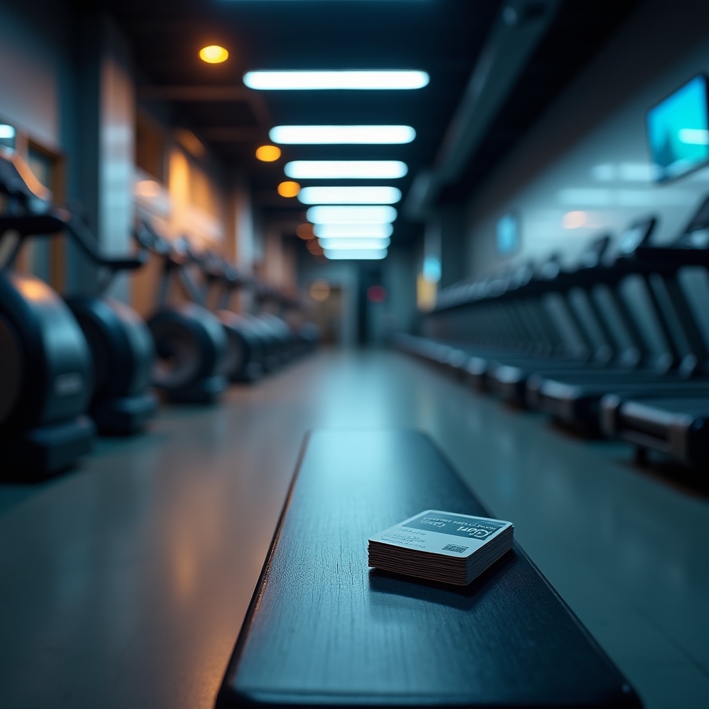 Leeres Fitnessstudio mit ungenutzten Geräten, symbolisch für ungenutzte Mitgliedschaften